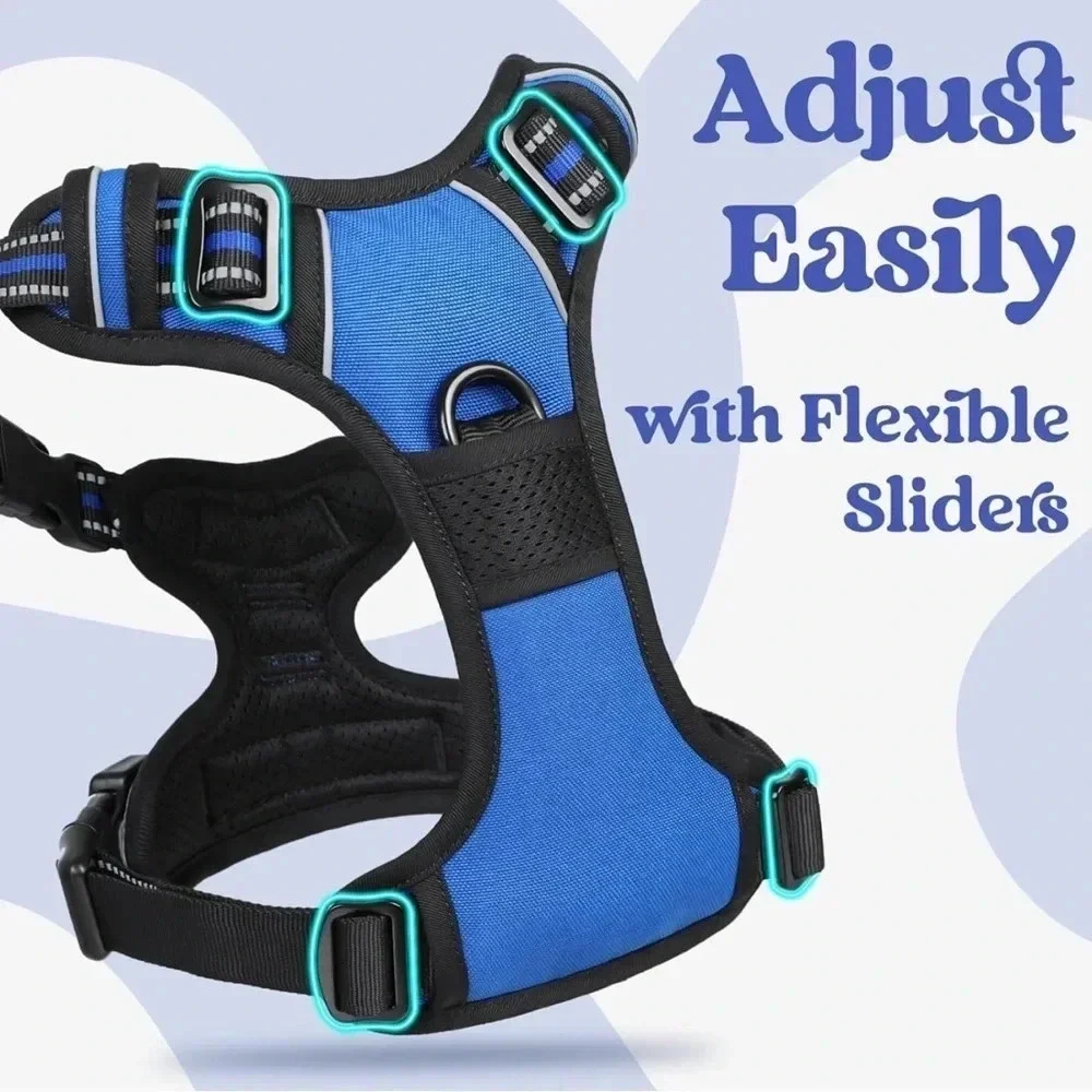 Rabbitgoo Blue Dog Harness for Medium Dogs Pet Walking